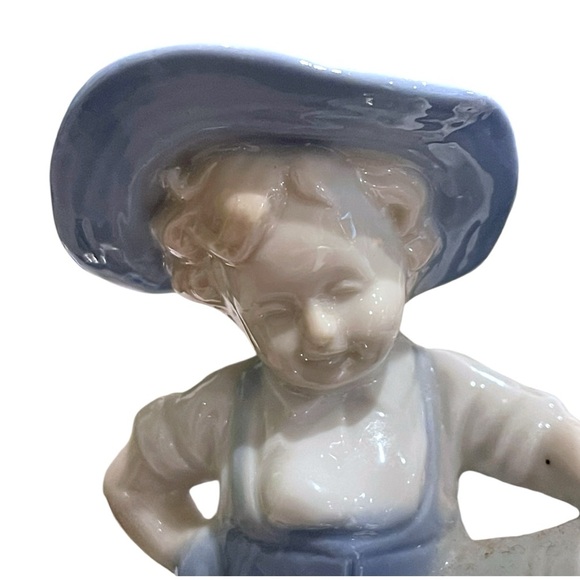 Vintage LEGO Japan Porcelain Boy with Watering Can Flower Figurine 4.75" Tall - Picture 4 of 12